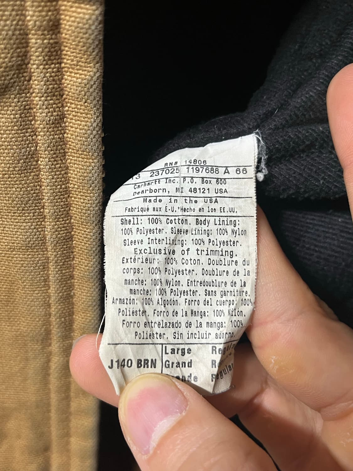 칼하트 액티브 자켓 j140 brn 브라운 상품이미지7