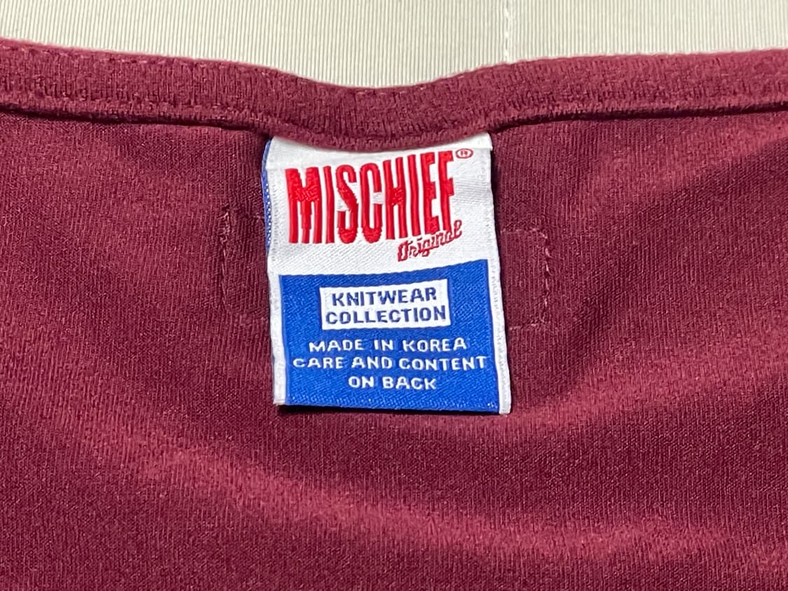 [새상품]구버전 미스치프 18fw 핏티드 웨이스트 밴드 버건디 M 상품이미지3