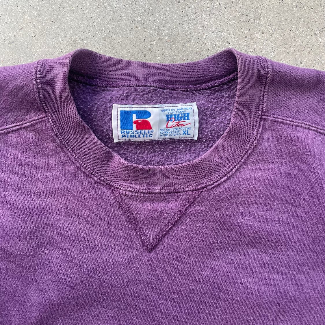 빈티지  러셀 애슬레틱 하이코튼 스웻셔츠 퍼플 made in usa 상품이미지3