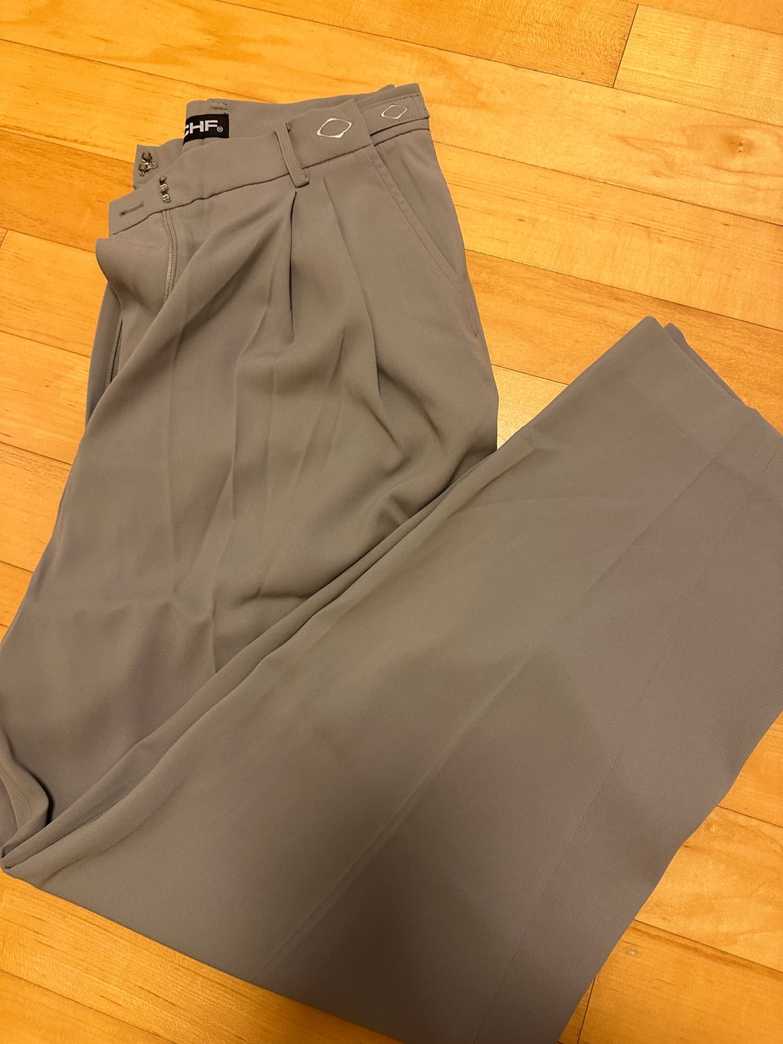 미스치프 어드저스터블 웨이스트 배기 슬랙스 카키 상품이미지3