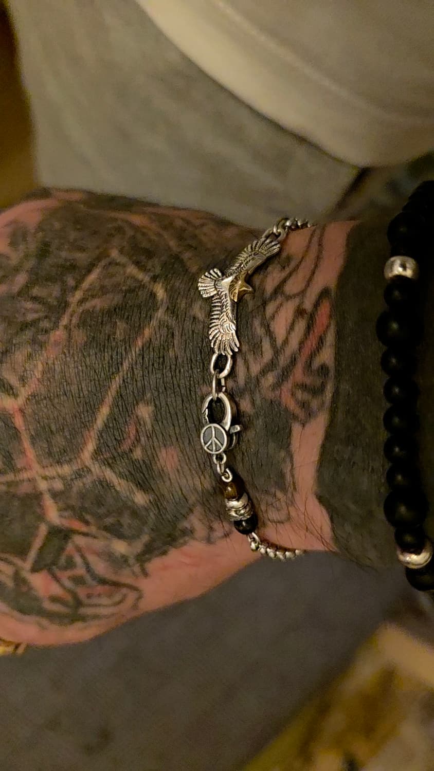 Eagle free – 블루/브라운호안석 & 실버925 포인트 체인팔찌 상품이미지3