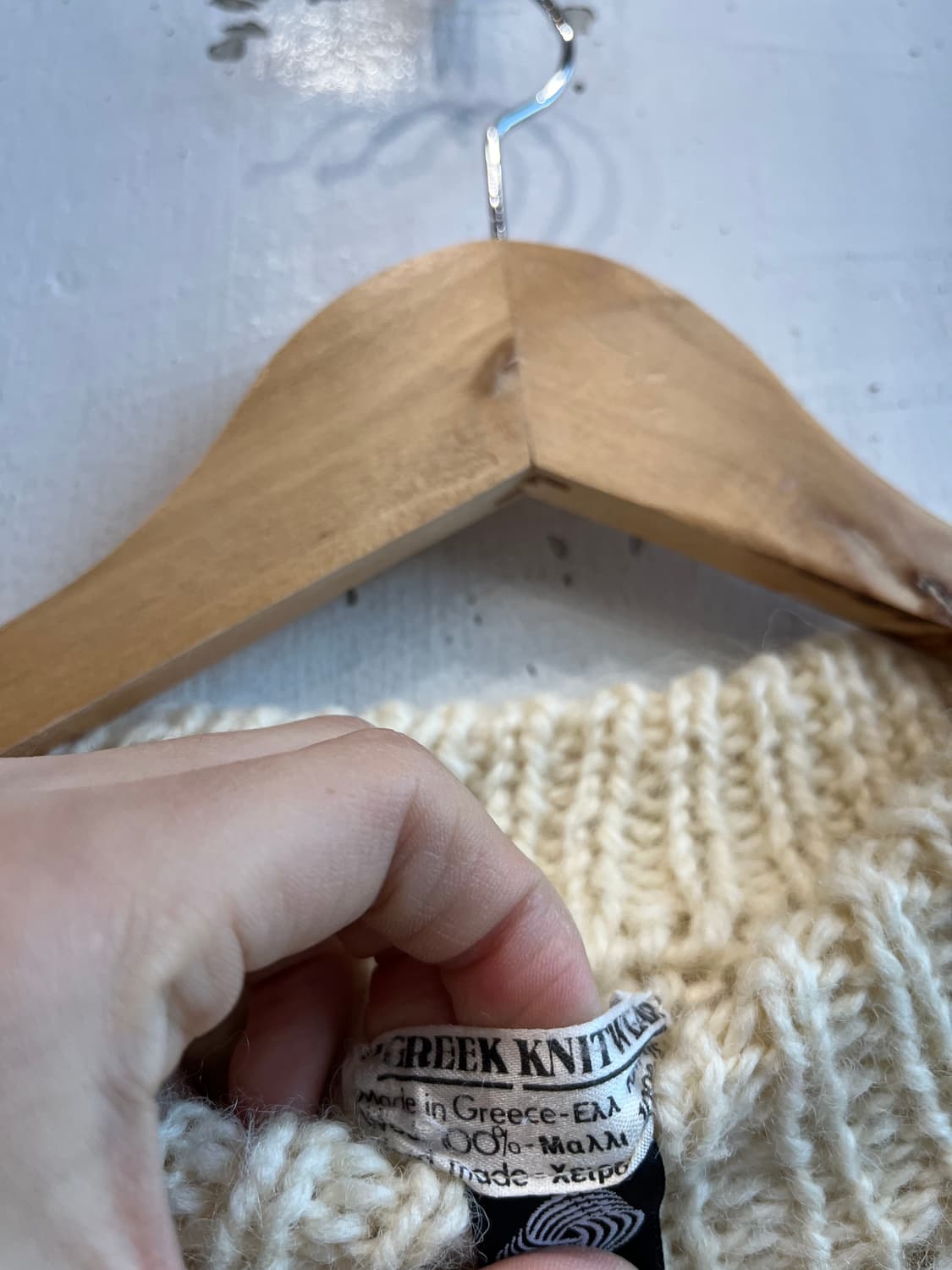 80~90s GREEK KNITWEAR 아란 케이블 울 니트 우먼즈 상품이미지5