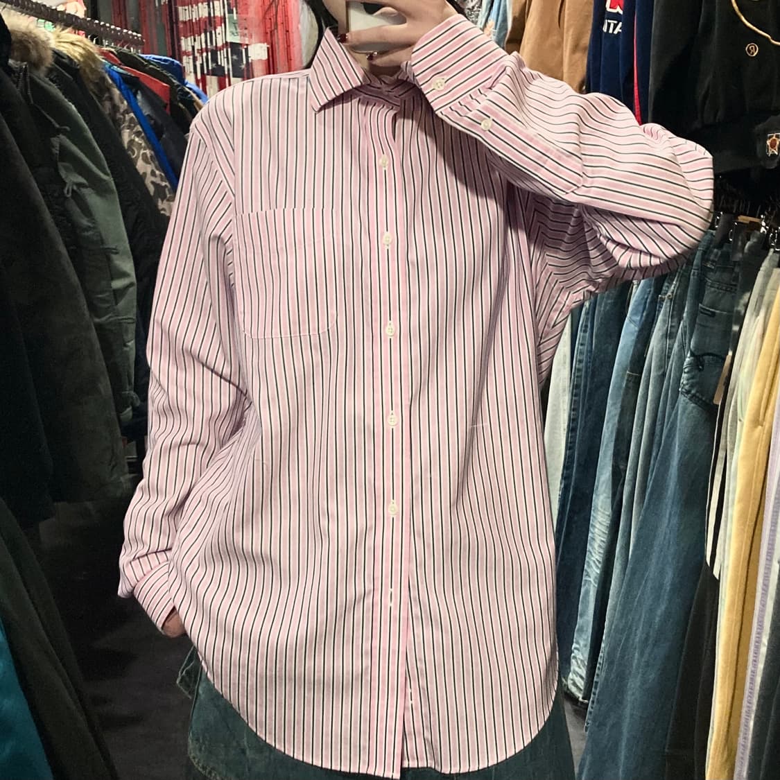 [IM] 폴로 랄프로렌 스트라이프 셔츠 핑크 상품이미지1