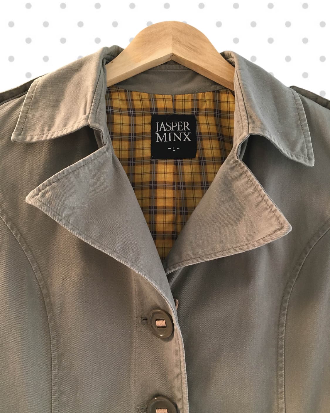 VINTAGE SAFARI CHECK LINING COAT BEIGE 상품이미지9