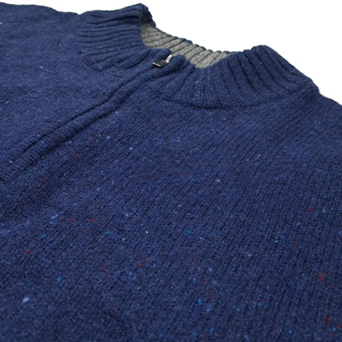 CL202 2XL 엘엘빈 셰틀랜드울 엘보패치 네이비넵 하프집업 니트 상품이미지5