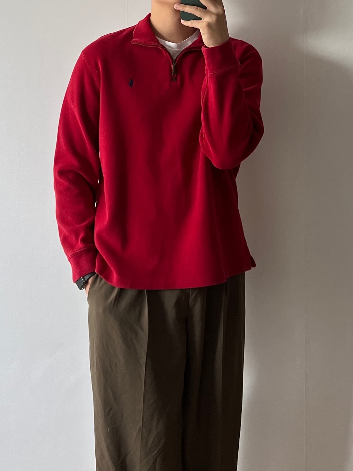 폴로 랄프로렌 레드 반집업 XL 상품이미지2