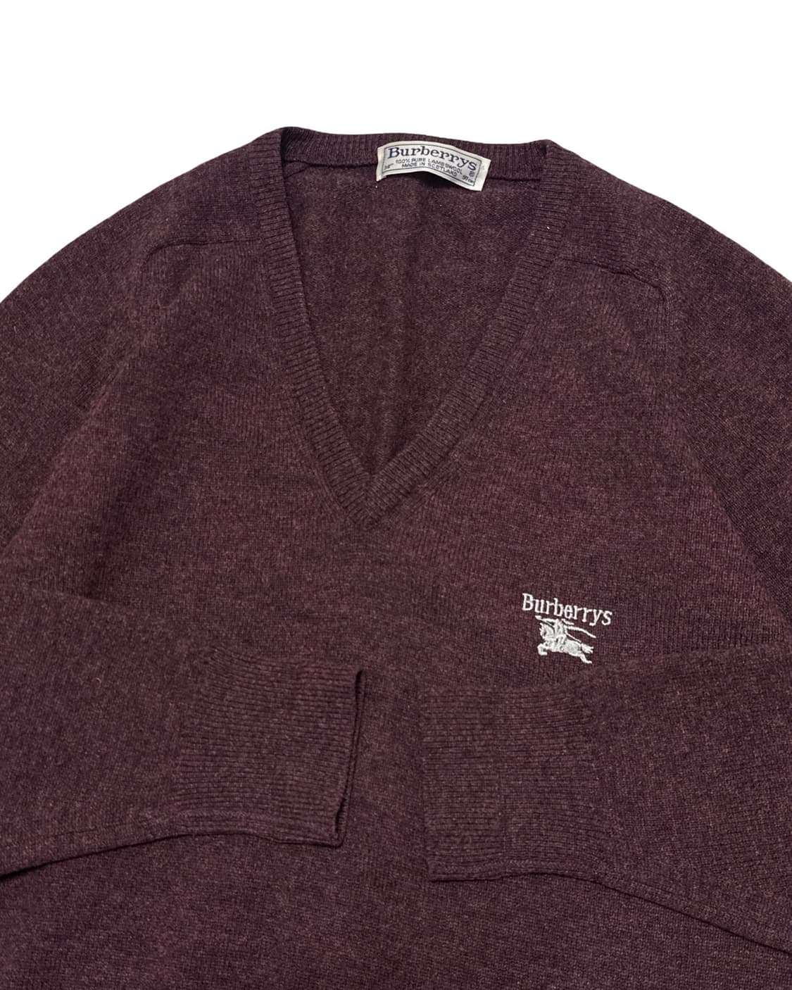 버버리 기마로고 버건디 램스울 니트 상품이미지4