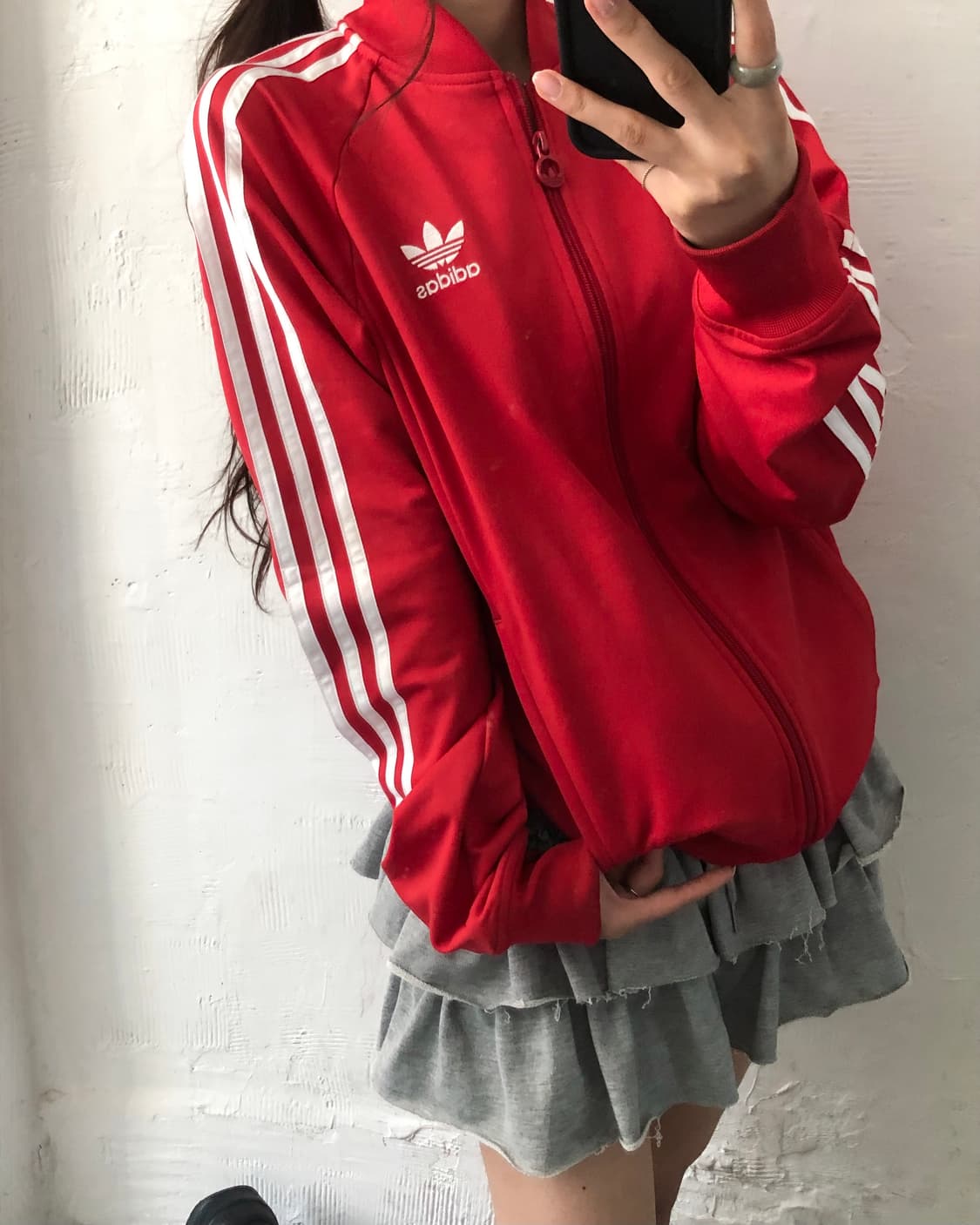 Adidas 아디다스 레드 컬러 슈퍼스타 트랙탑 상품이미지7