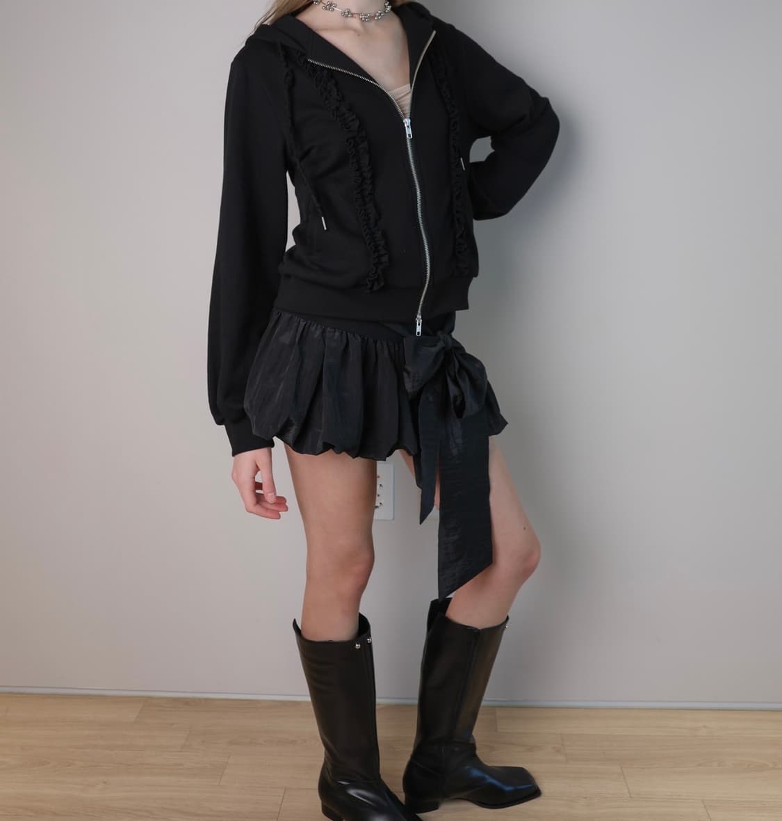 losesleepover/ Shirring Ribbon Skirt 상품이미지2