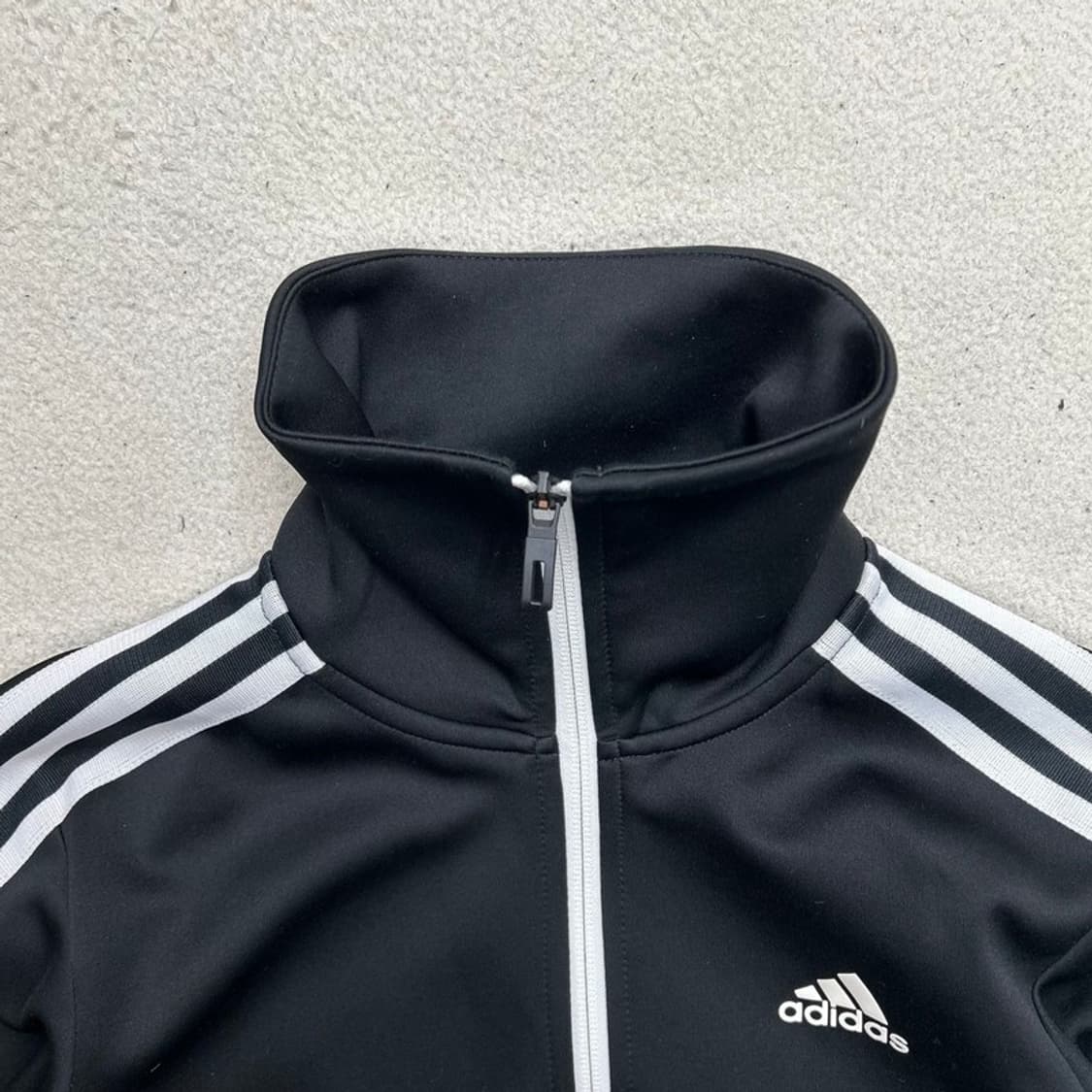 아디다스 블랙-화이트 트랙탑 집업 져지 90 상품이미지4