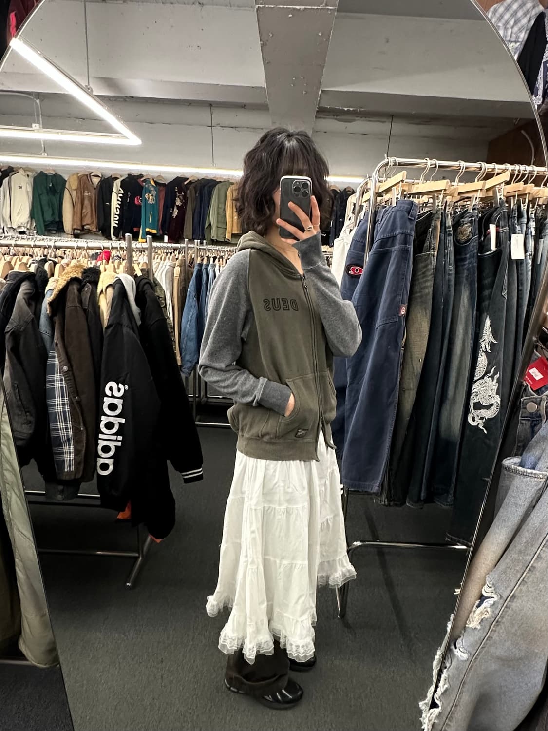 S)데우스 재팬 빈티지 투웨이 배색 후드집업 상품이미지1