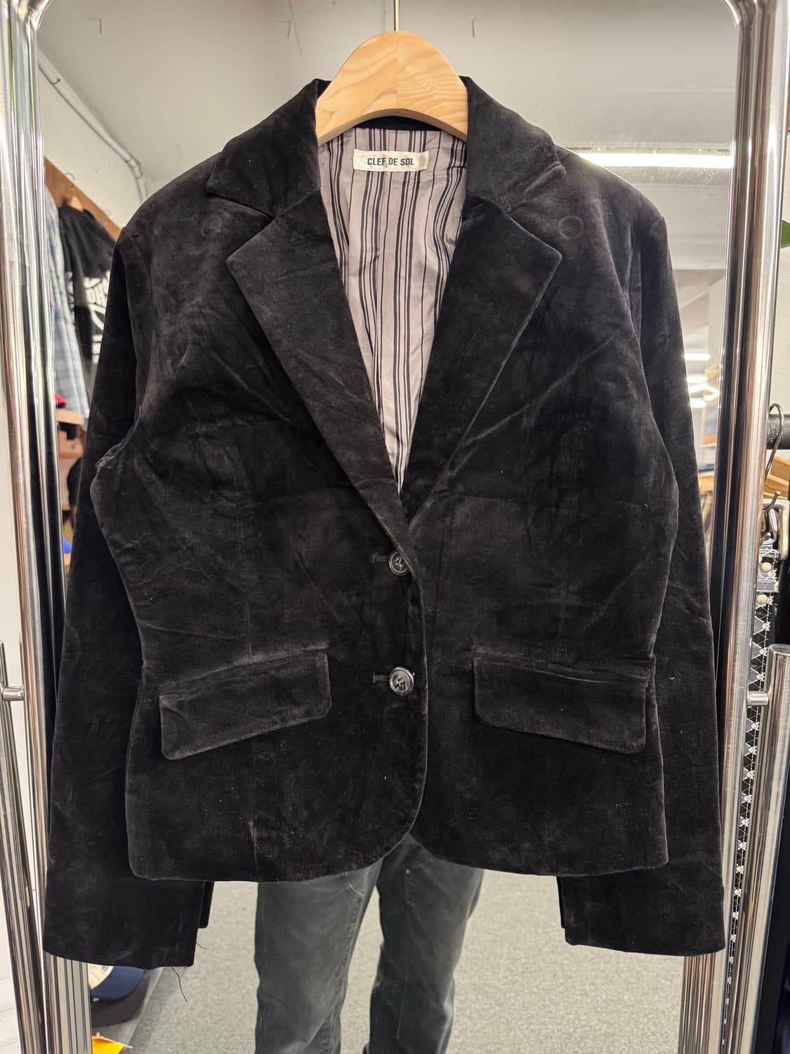 japanese vintage CLEF DE SOL 스웨이드 여성 블레이 상품이미지1