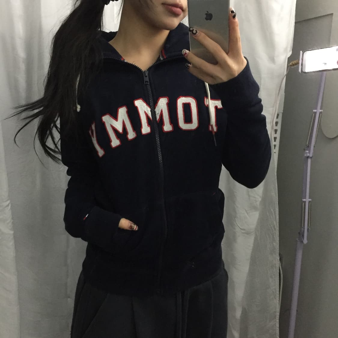 Tommy Hilfiger 타미힐피거 슬림핏 로고 기모 후드집업 상품이미지1