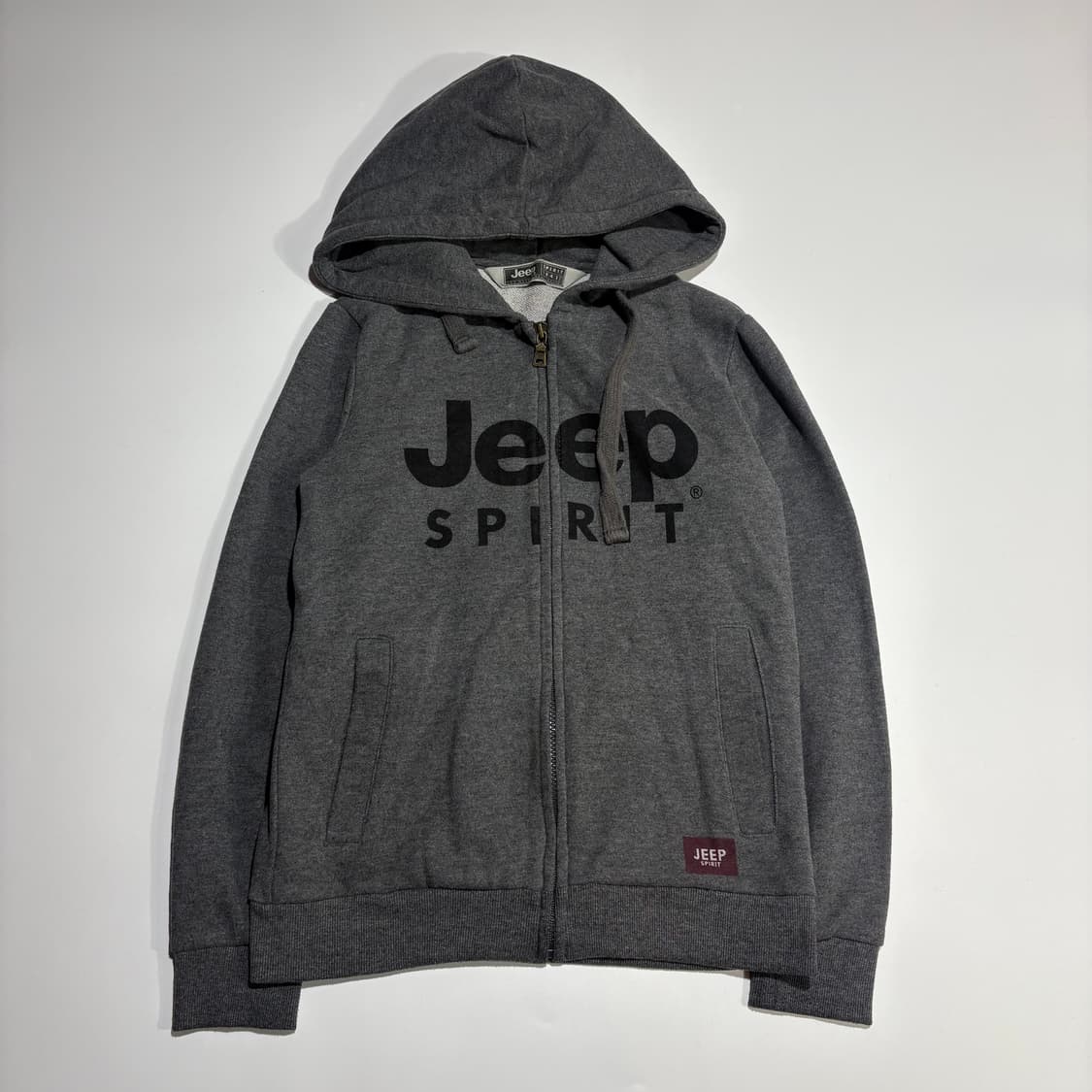 지프 스피릿 차콜 로고 집업 후드 상품이미지1