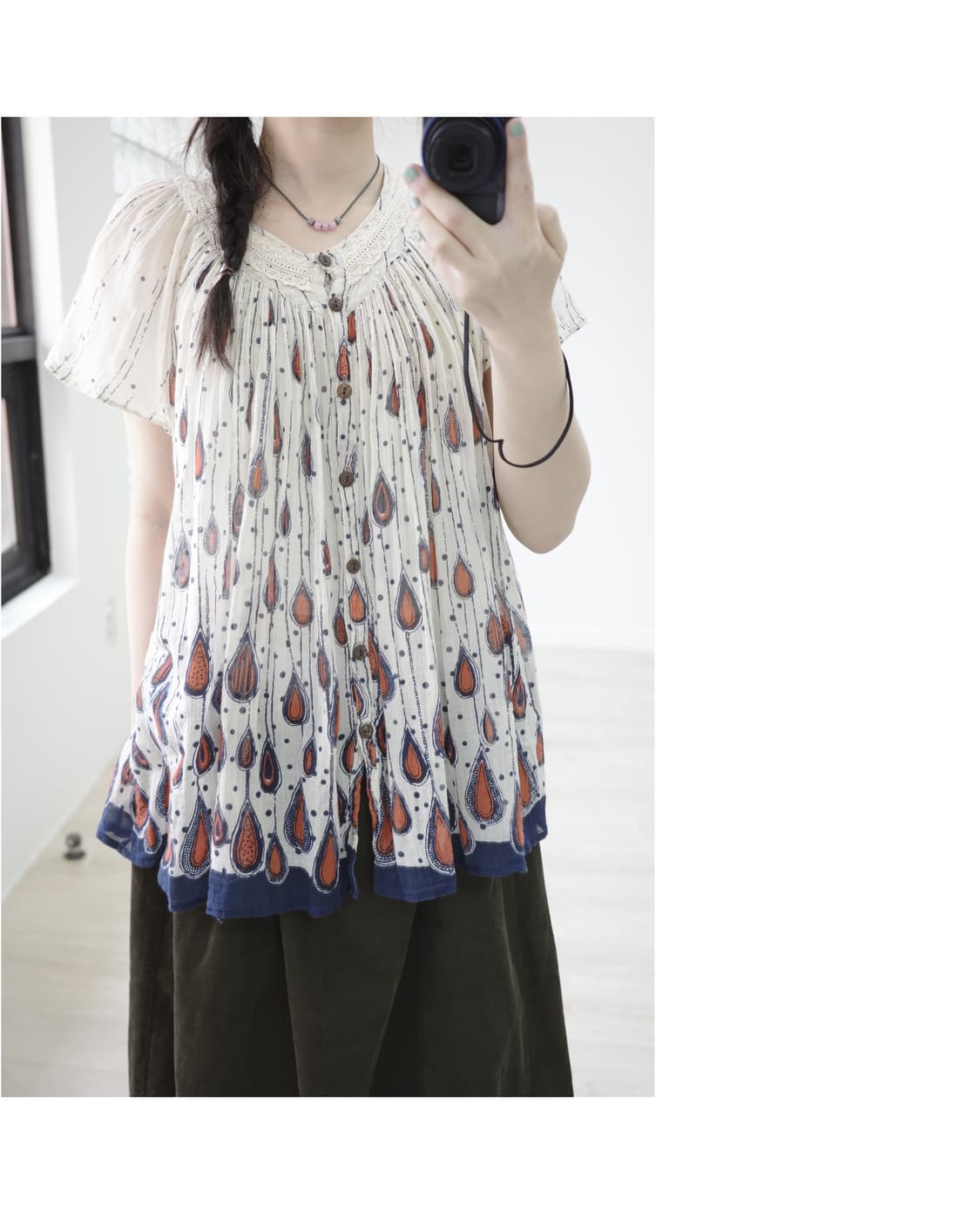 Bohemian frill blouse 상품이미지1