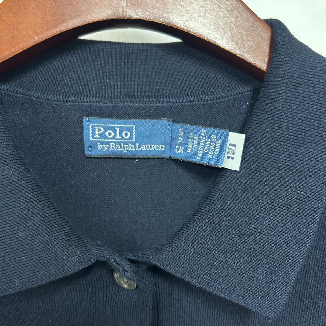 폴로 랄프로렌 신형QR 포니로고 버튼 가디건 네이비 상품이미지6