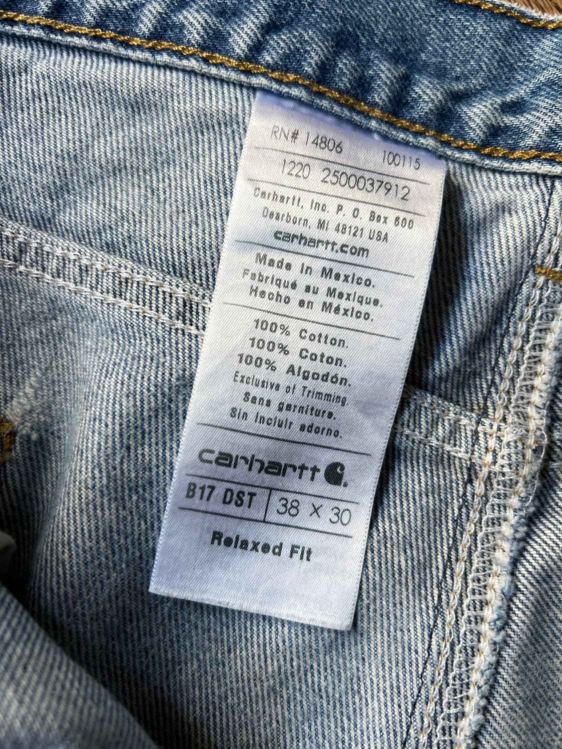 [38]칼하트 USA 디스트로이드 워크 데님 팬츠 상품이미지4