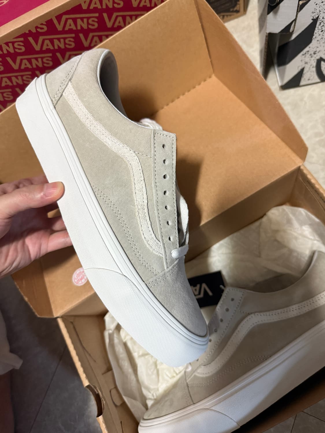 270사이즈 반스 올드스쿨 Vr3 LX 피그 스웨이드 오트밀 상품이미지1