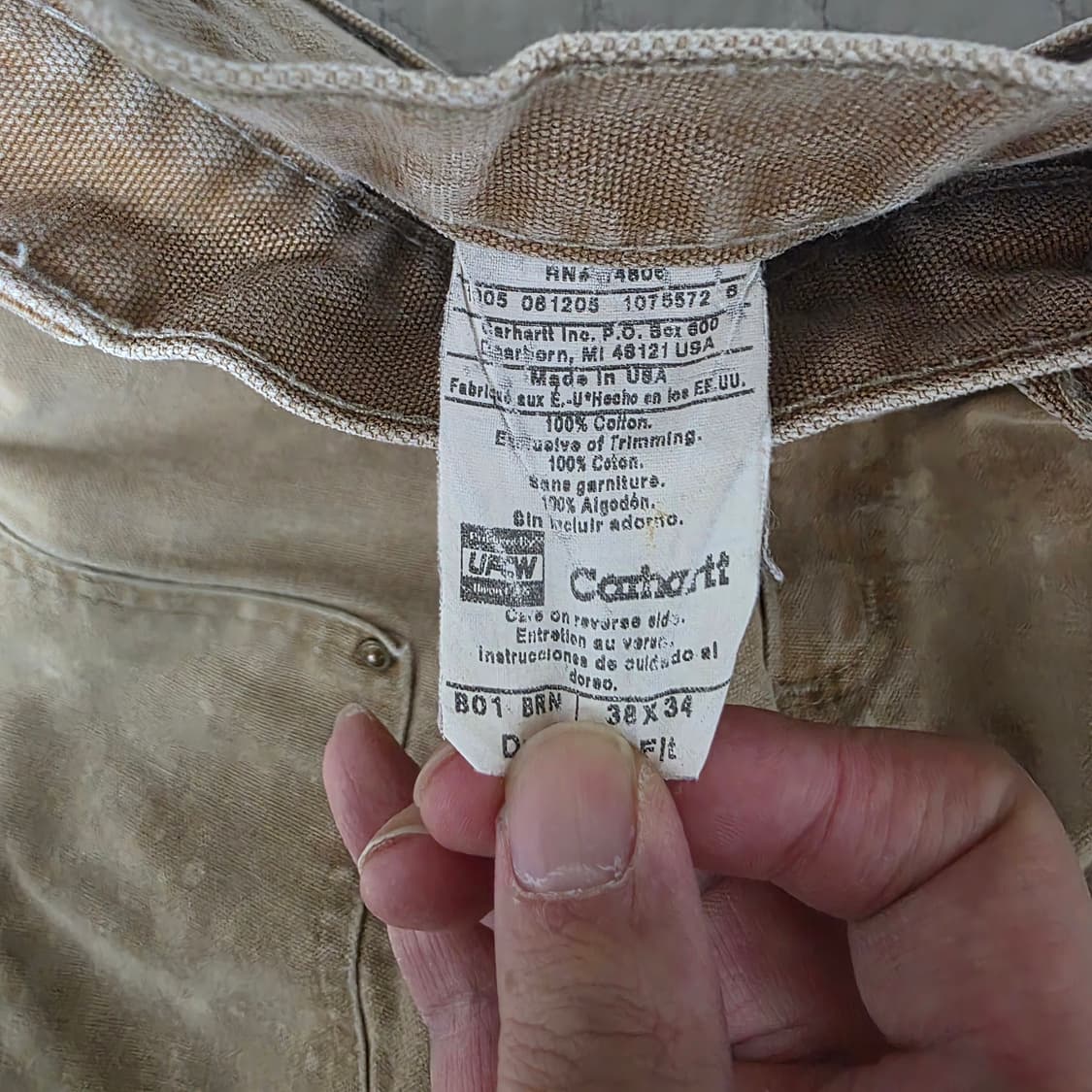 [38X34] 칼하트 더블니 B136 BRN 워크팬츠 블리칭 T-6 상품이미지8