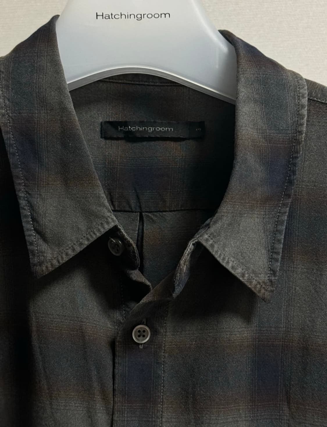 해칭룸 다이드 클래식 셔츠 3사이즈 브라운 네이비 상품이미지2