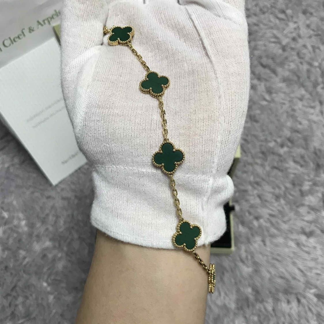 {클로젯}[풀구성] 반클리프 알함브라 브레이슬릿 5모티브 팔찌 그린 상품이미지6