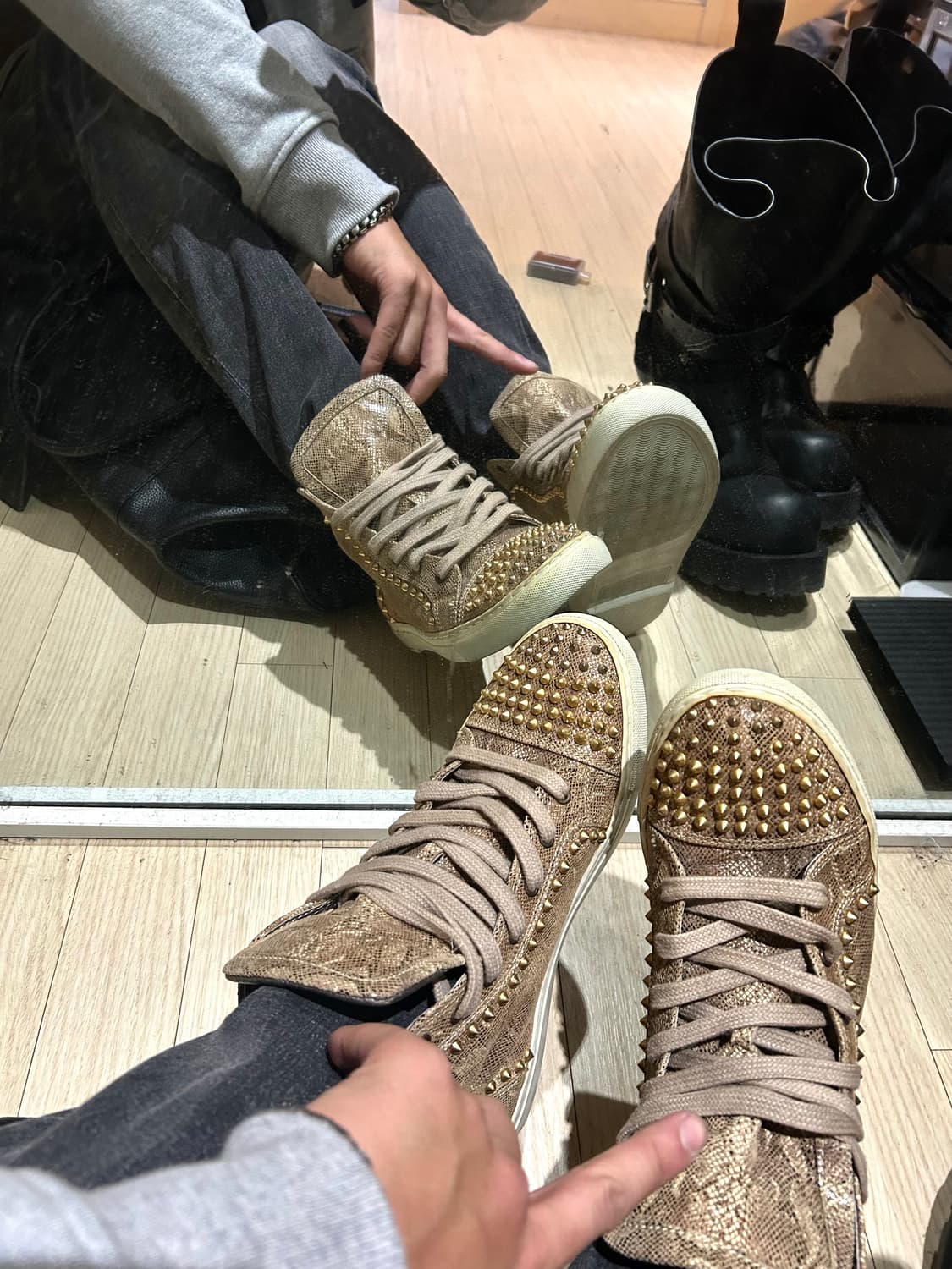 Python Leather Stud y2k High Top 상품이미지4