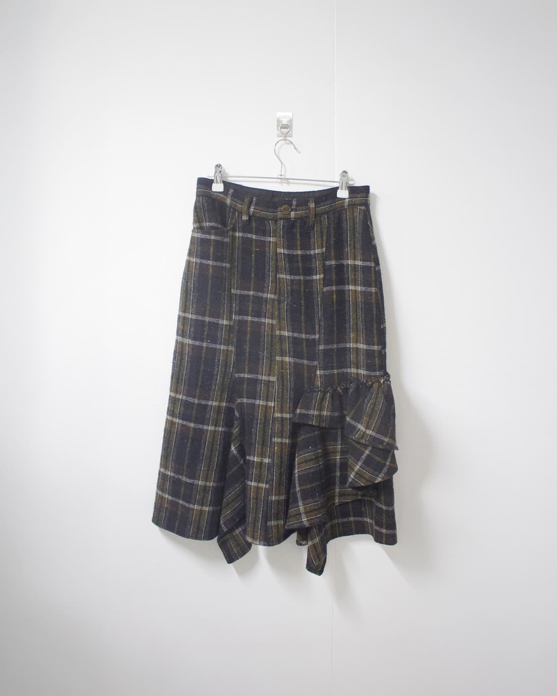 pocket check prill wool skirt  상품이미지1