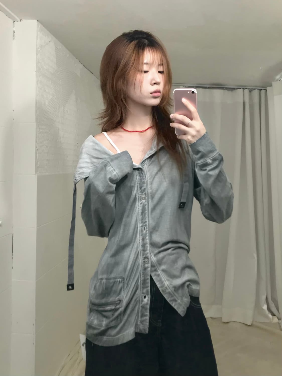 디젤 그런지 워싱 펑크 코튼 후드 가디건 상품이미지1