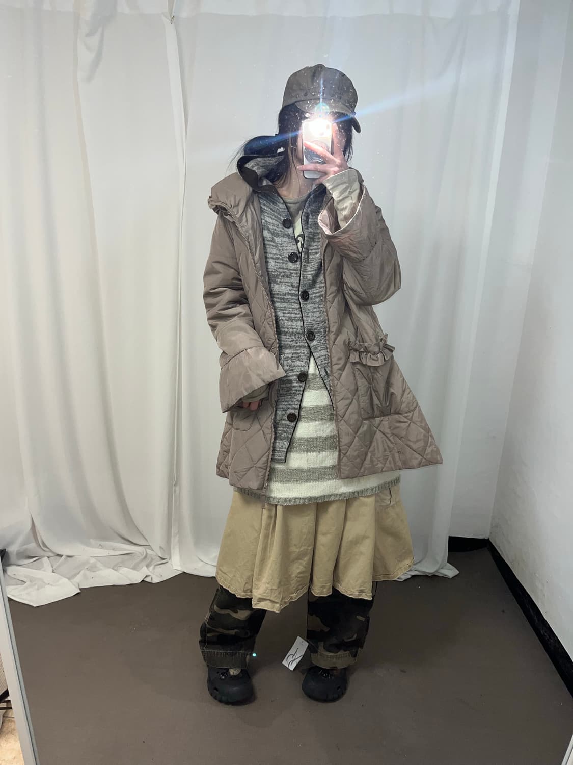 너드 일본 소녀st 러블리 베이지 셋업 상품이미지1