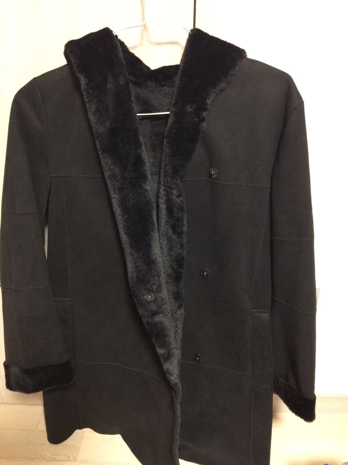 블랙 무스탕 코트 퍼자켓 상품이미지1