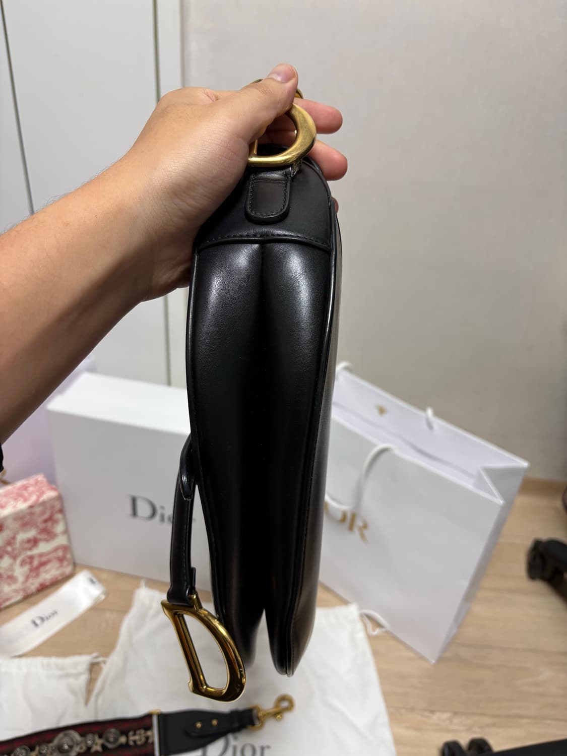 (새상품급, 스트랩포함) 디올 새둘백 미디움, 스트랩 상품이미지5