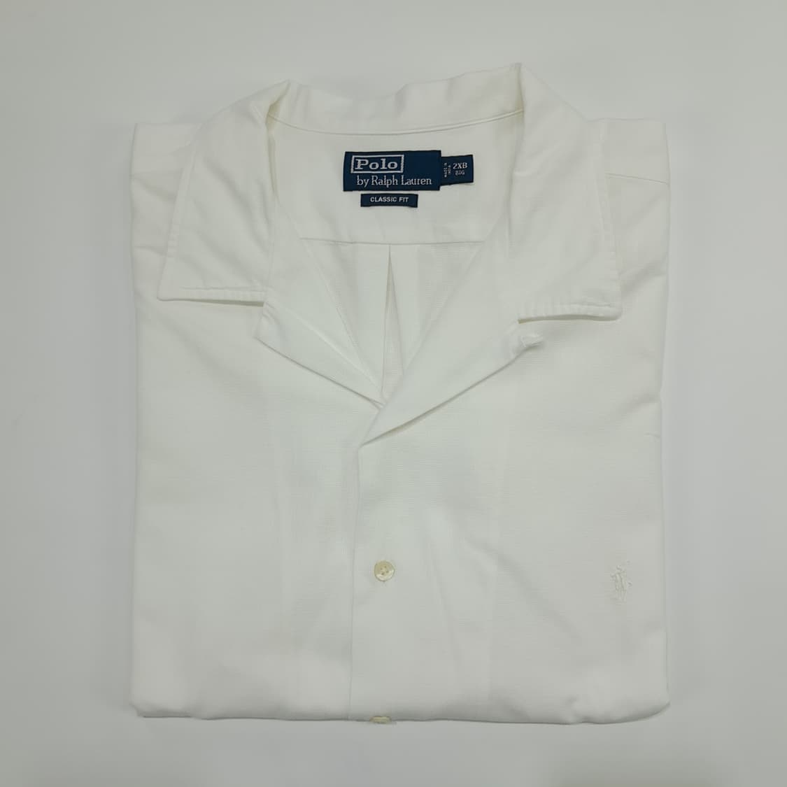 Co527 2XL Big 폴로 랄프로렌 화이트 캠프카라 반팔 셔츠 남방 상품이미지9
