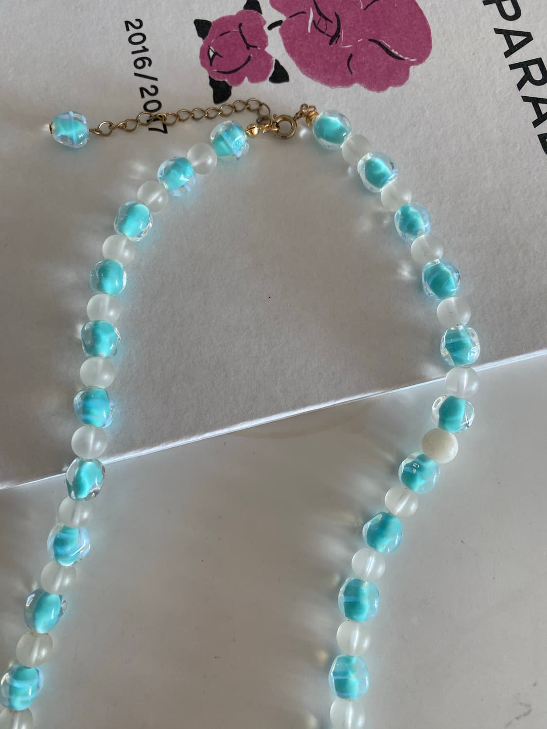 아쿠아 비즈 빈티지 목걸리 쥬얼리  상품이미지3