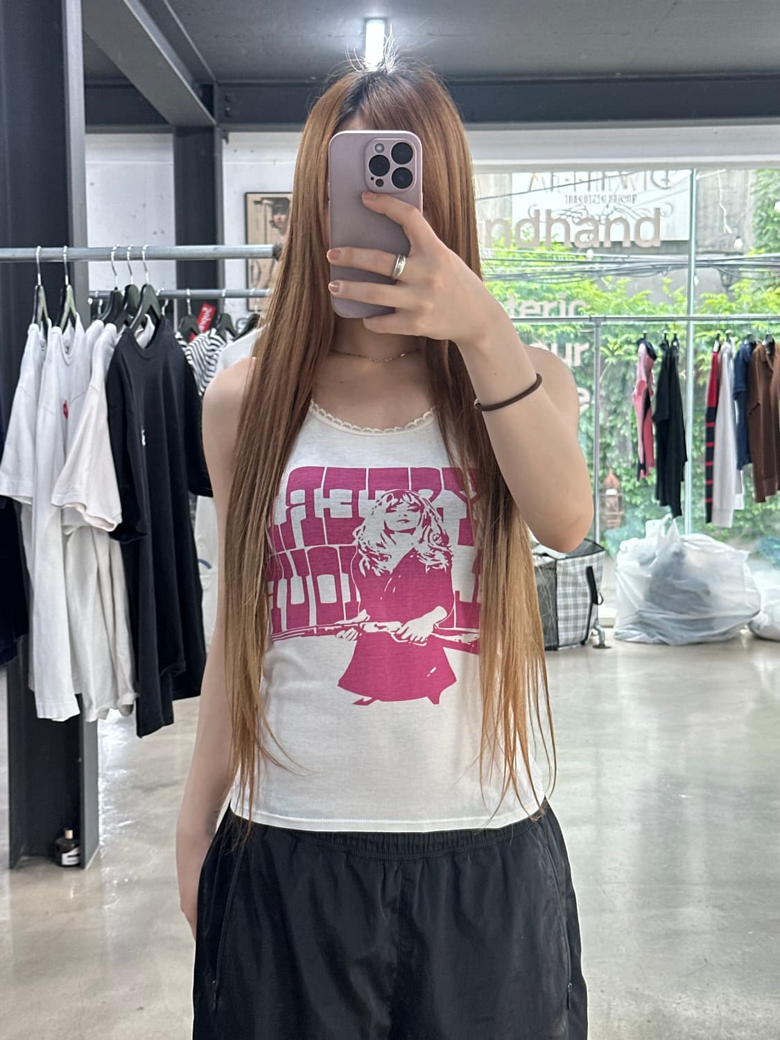 히스테릭글래머 아카이브 핑크히스걸 슬리브 나시 상품이미지4