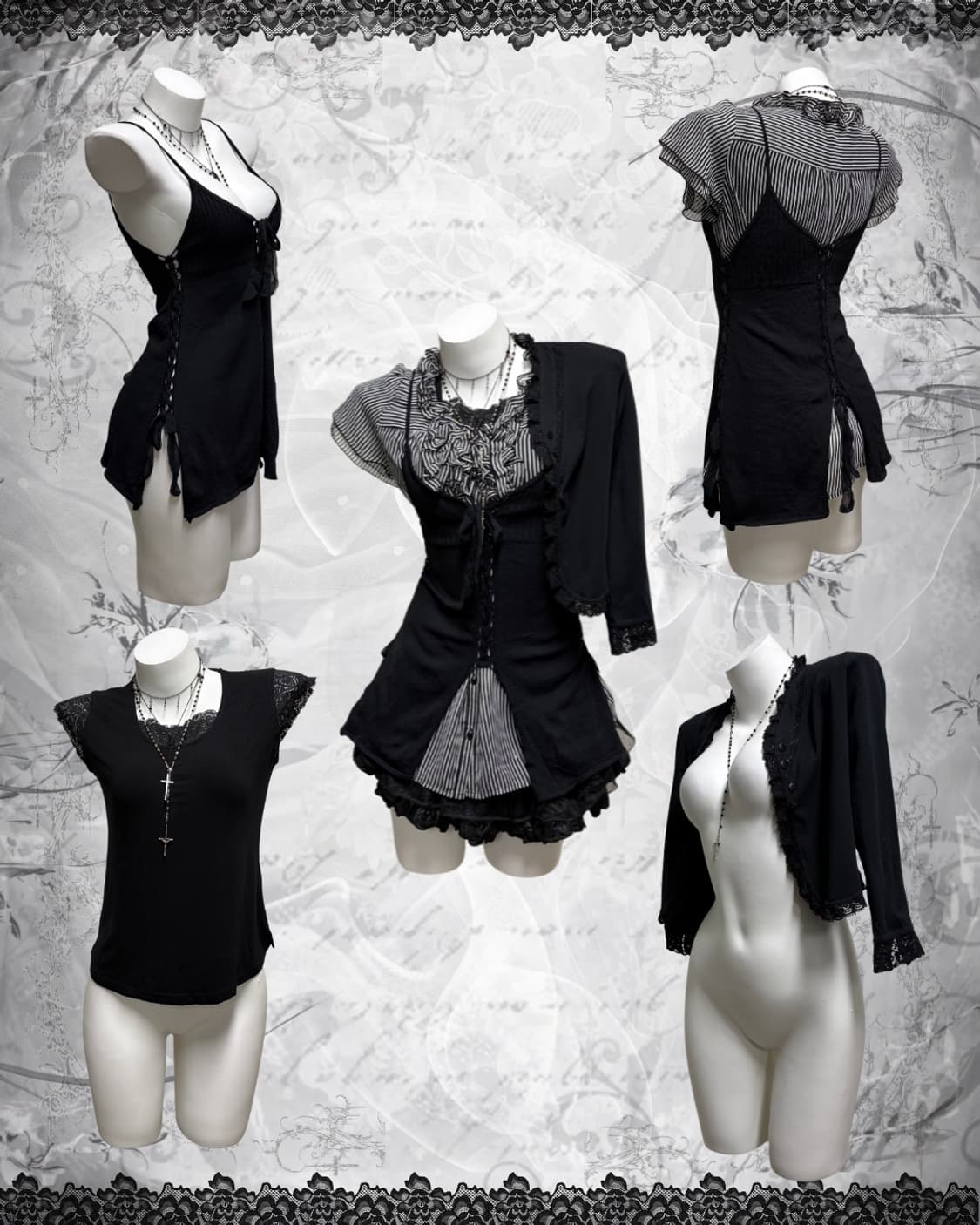 공겜여주 로맨틱 고스 코디세트 4pcs 상품이미지2