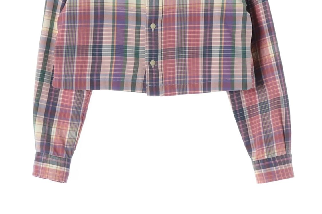 폴로 랄프로렌 멀티 체크 리폼 크롭 셔츠 M 상품이미지4