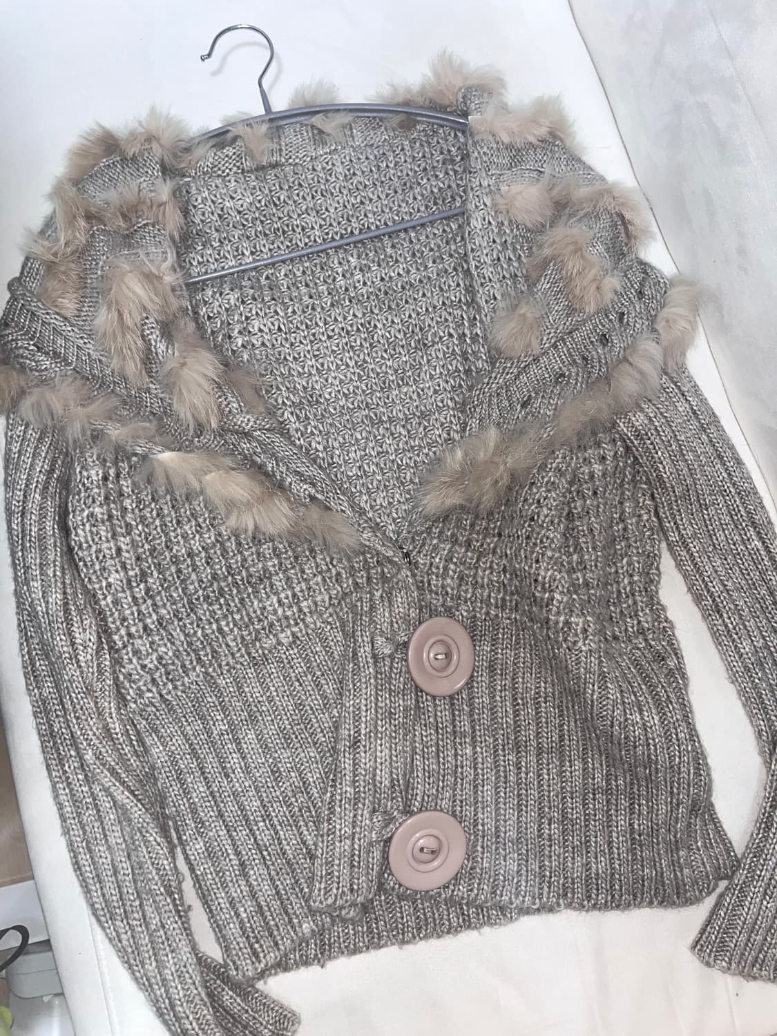 갸루 퍼 니트 가디건 상품이미지1