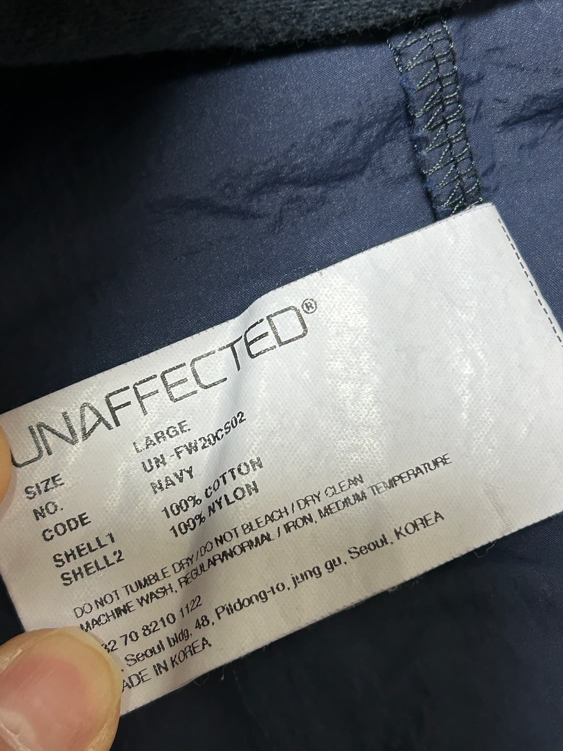 Unaffected Contrast Panel L/S Navy L 상품이미지5