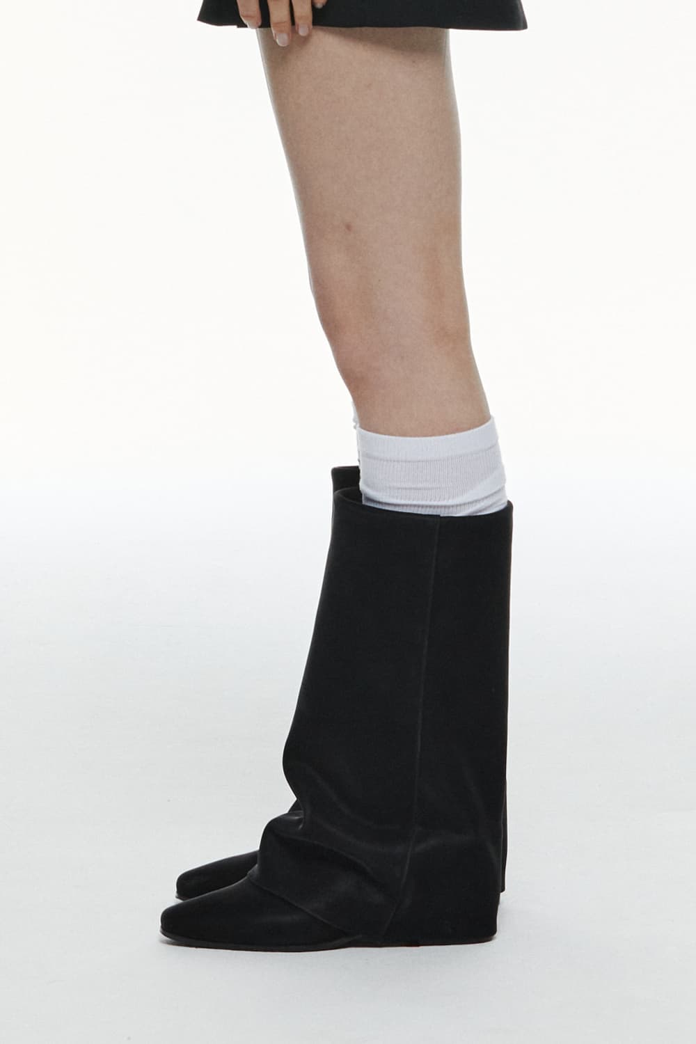 쓰리투에이티 링클 레더 부츠 245 블랙 상품이미지2