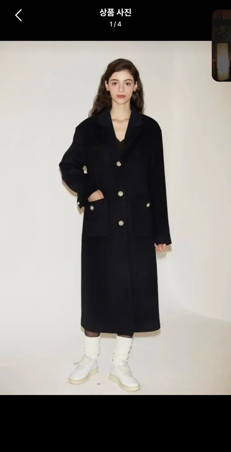 새상품) 살롱드욘 롱코트 블랙 울 100 (빈티지 엔틱룩) 상품이미지1