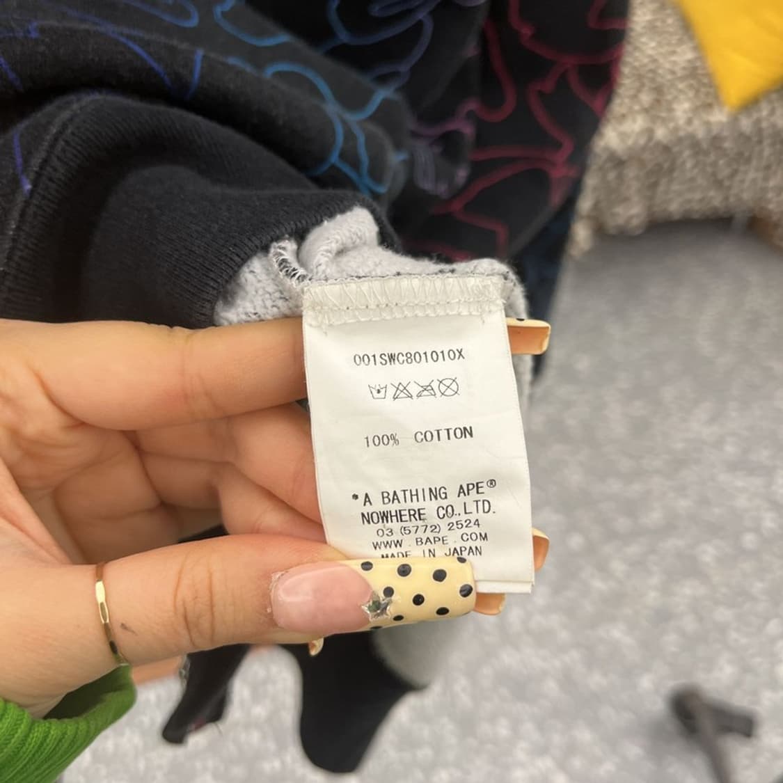 베이프 AAPE 스트릿 펑크 사이드지퍼 레인보우 맨투맨 XL C09867 상품이미지6