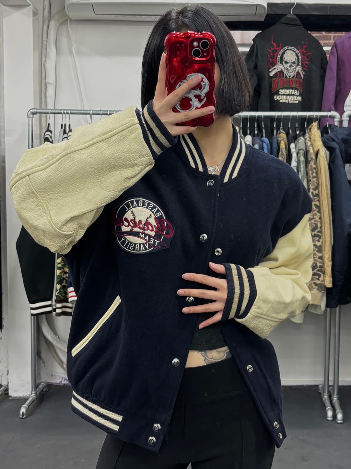 Chasecult 레더암 바시티 상품이미지1