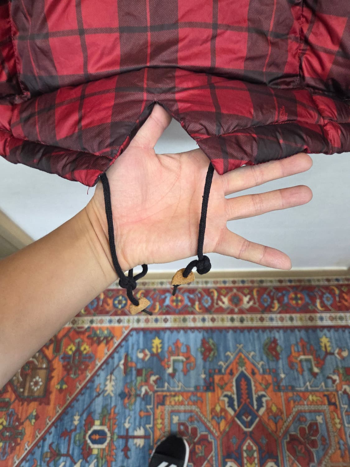 노스페이스 700 판초 체크 구스다운 패딩 90 상품이미지3