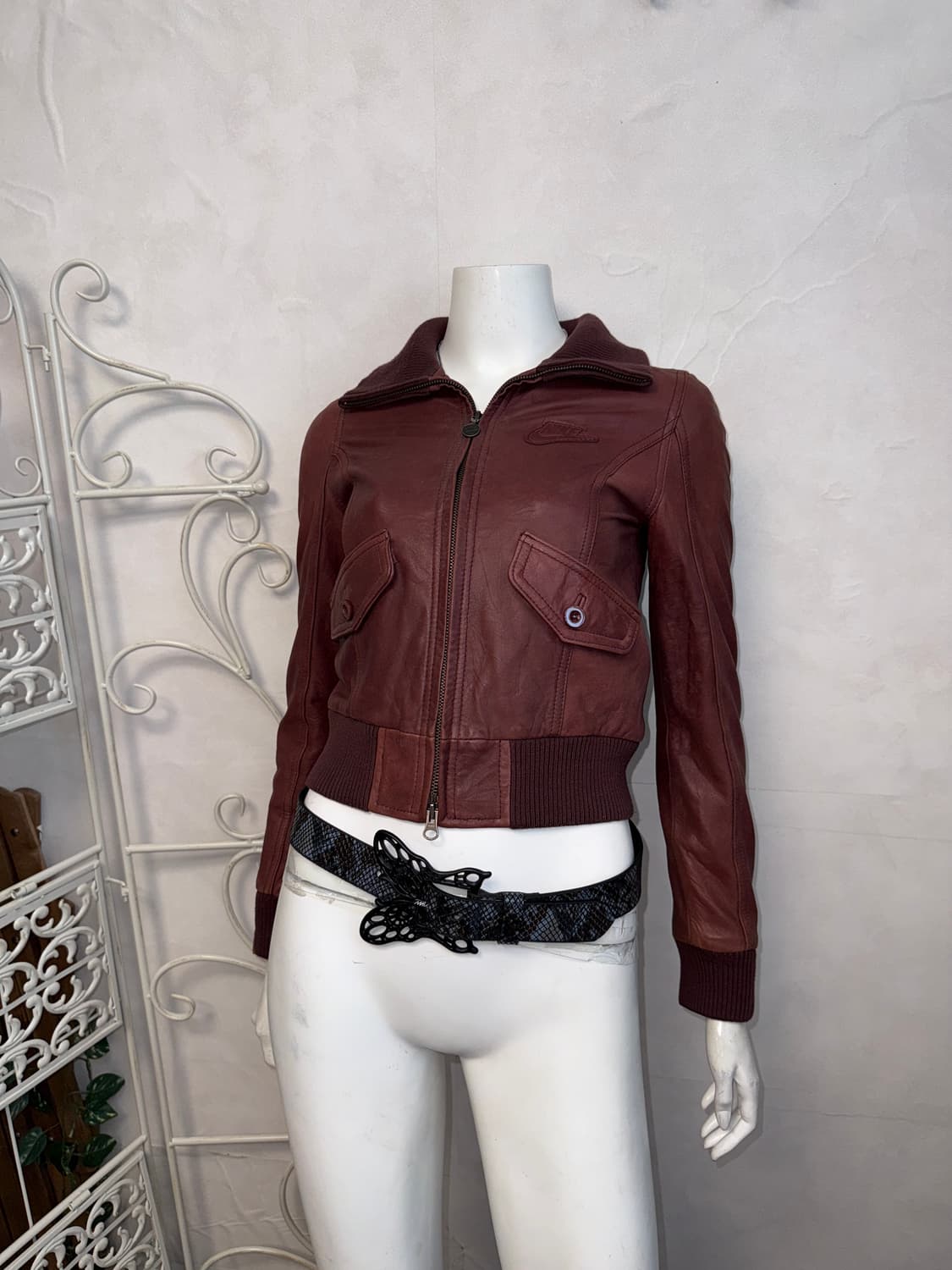 Nike burgundy lamb skin two ways jacket 상품이미지7