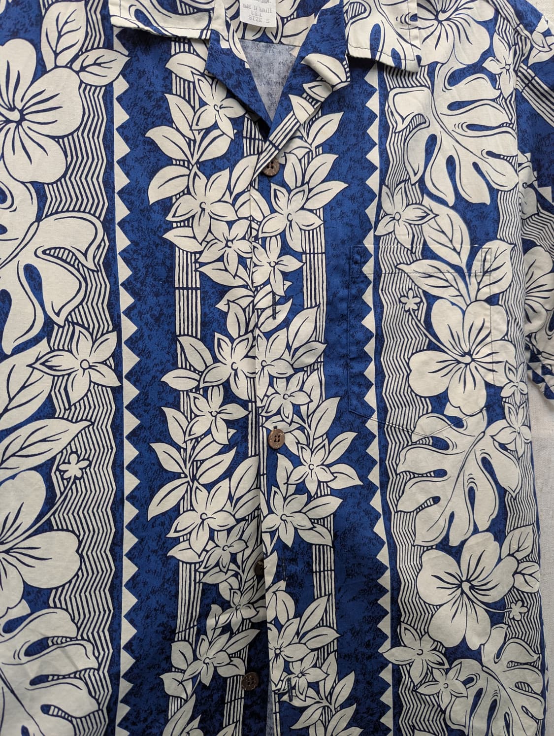 Bishop St 블루 플라워 반팔 하와이안 셔츠 상품이미지3