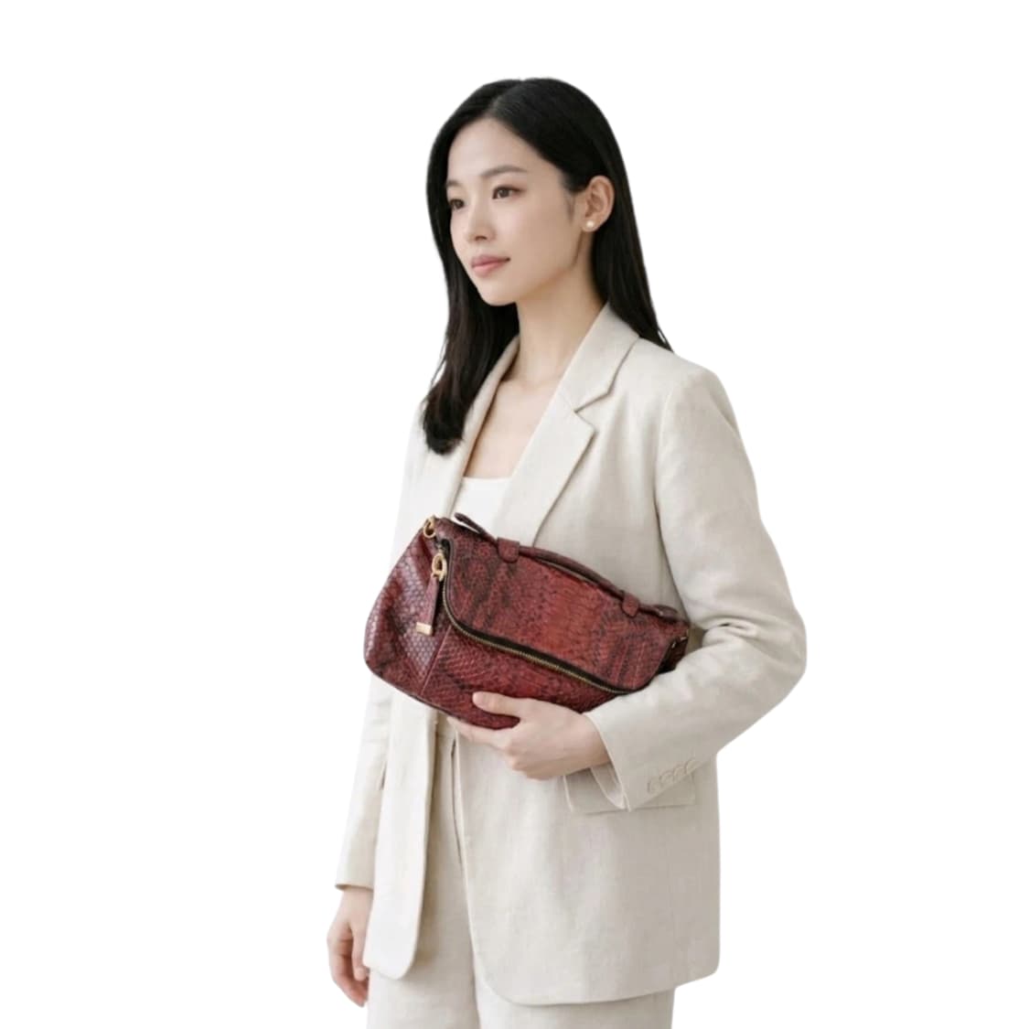 ❤️ 힐리앤서스 레드 뱀피 소가죽 체인백 | 숄더·클러치·크로스 4way 상품이미지3