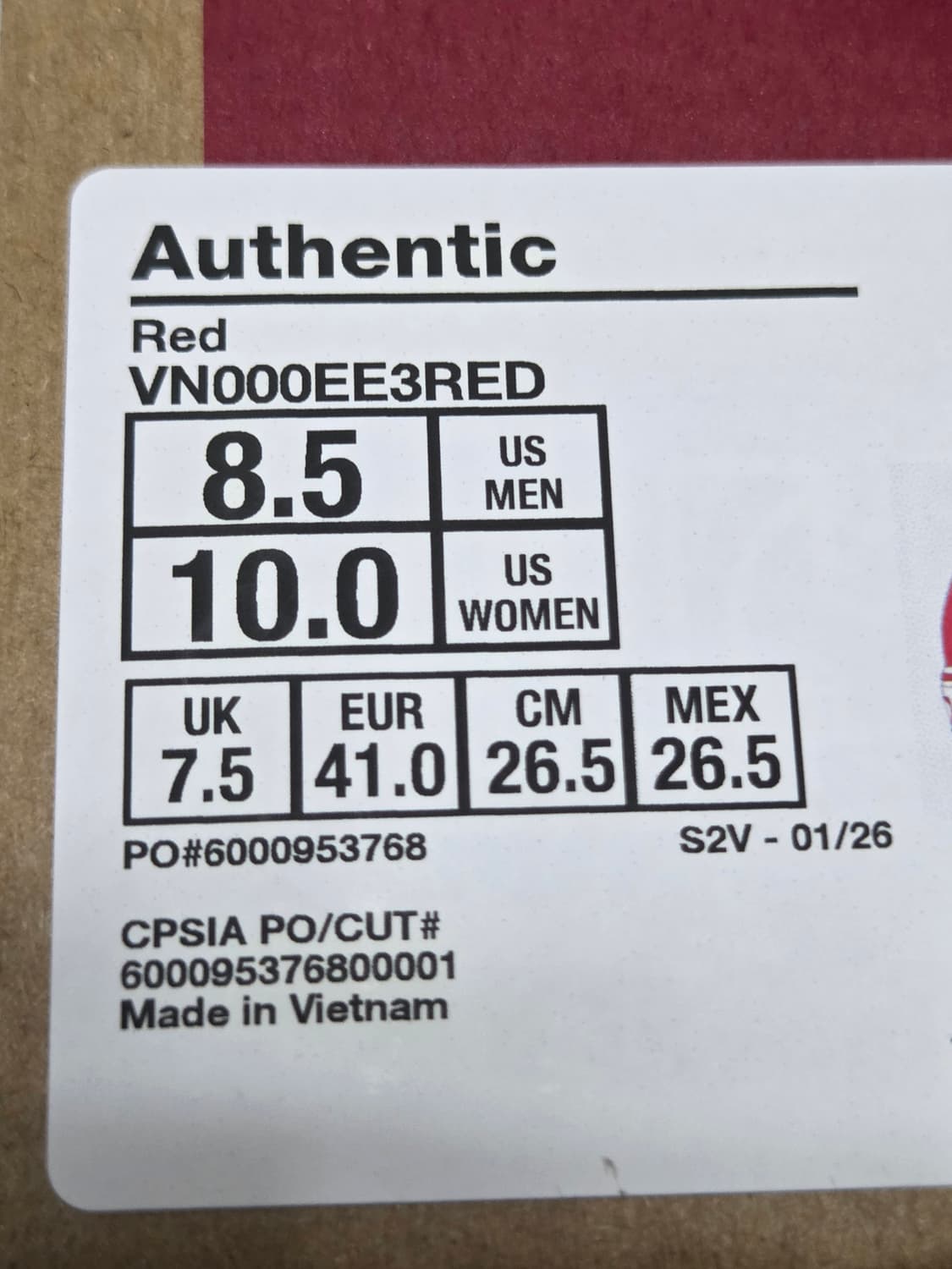 반스 어센틱 레드 265 상품이미지9