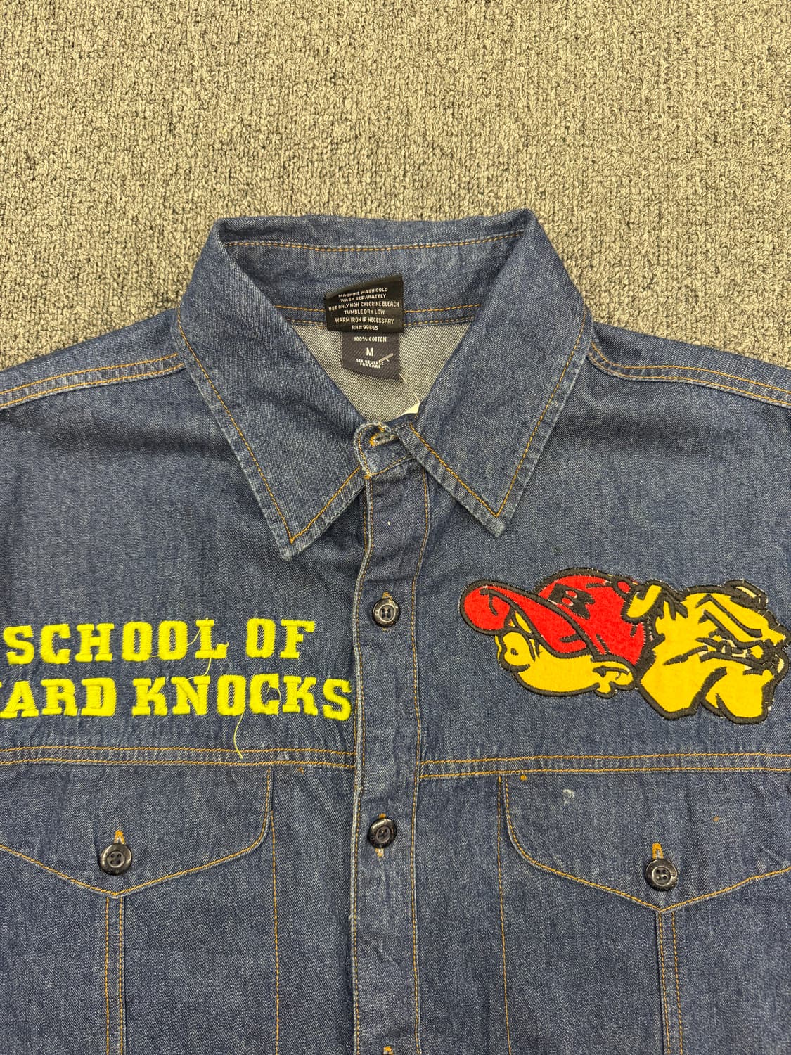 M) Sohk 빈티지 패치 자수 진청 데님 자켓 상품이미지2