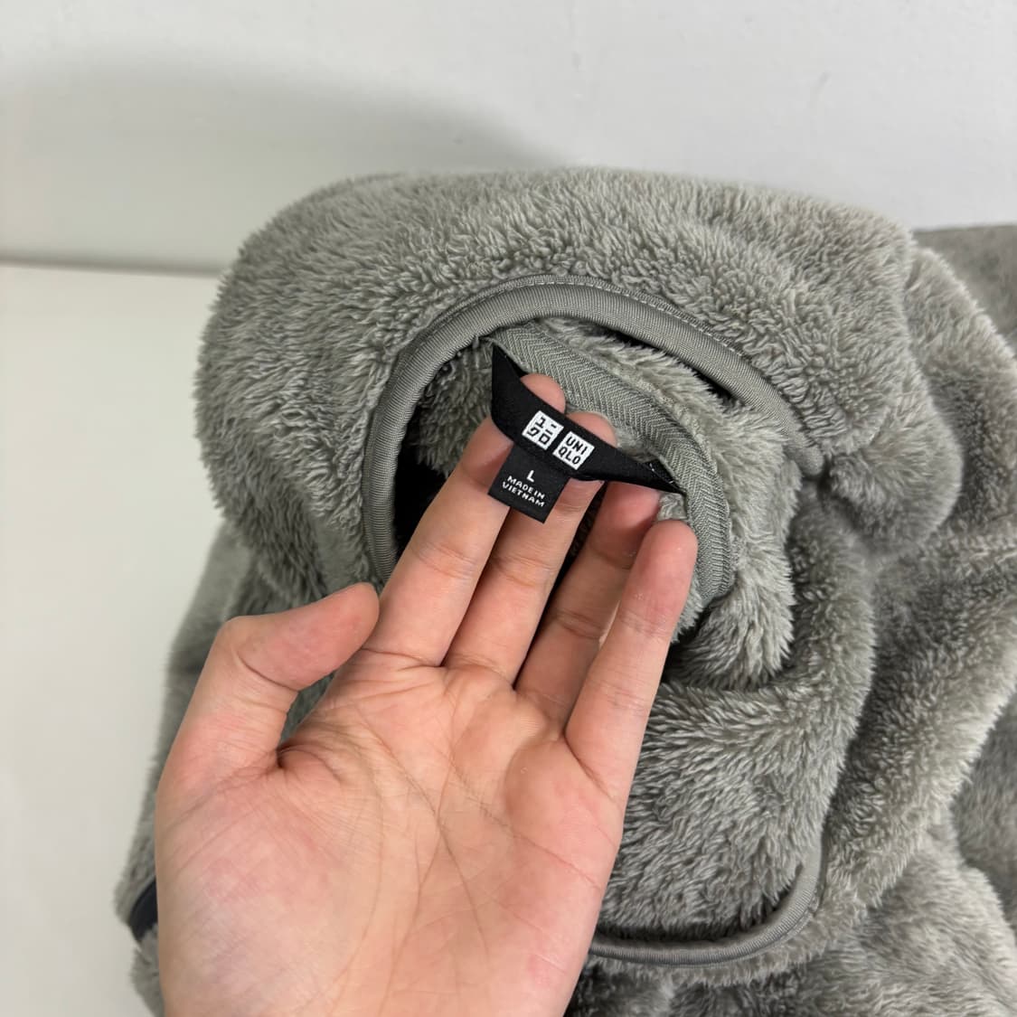 L 유니클로 딥그레이 웜후드 후디 후리스자켓 상품이미지4