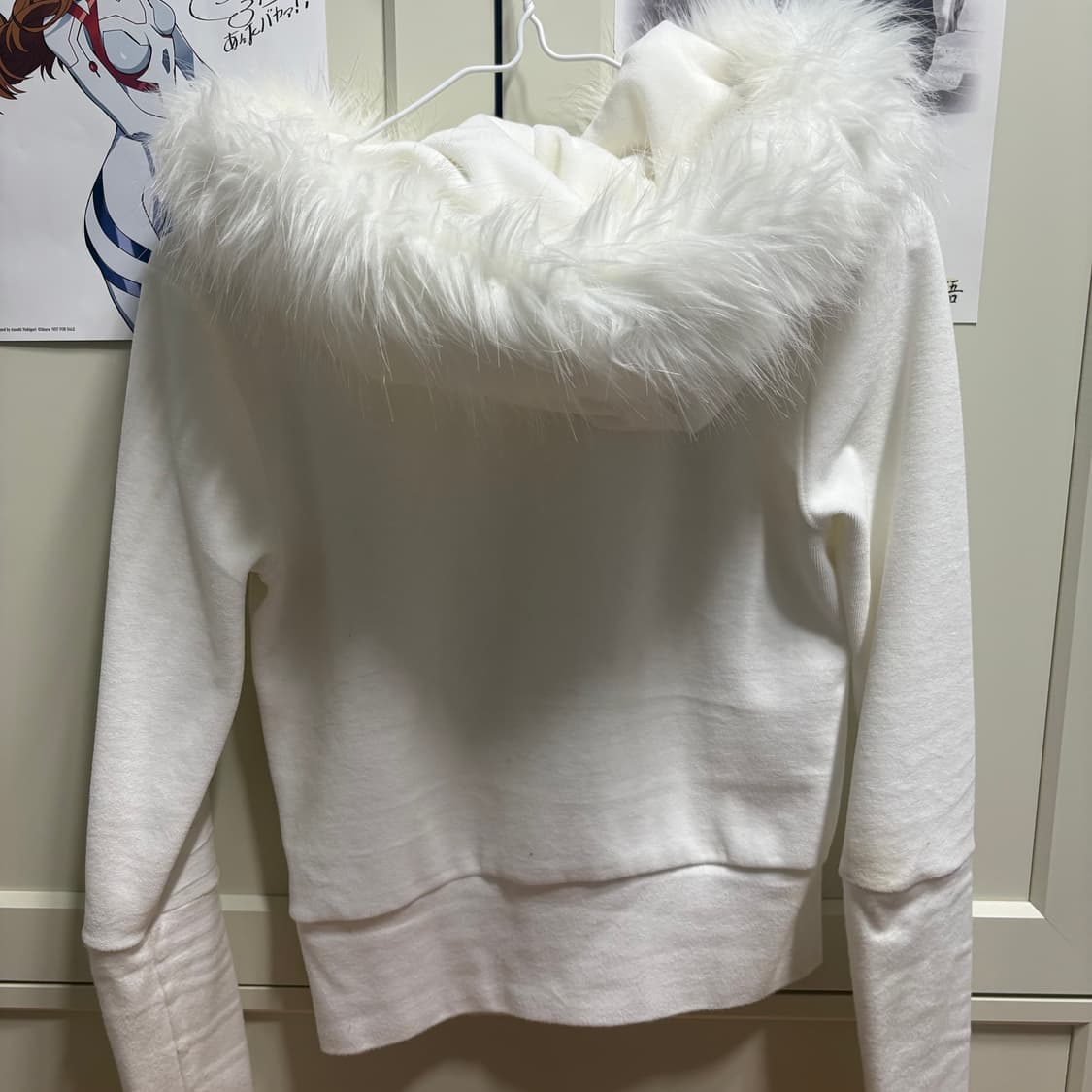 글램 퍼 벨루아 후드집업 화이트 상품이미지3